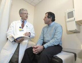 A man with prostate at a urologist consultation