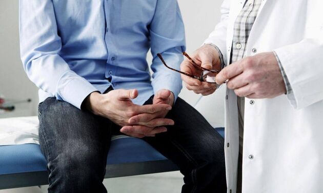 A man in a doctor with prostate symptoms