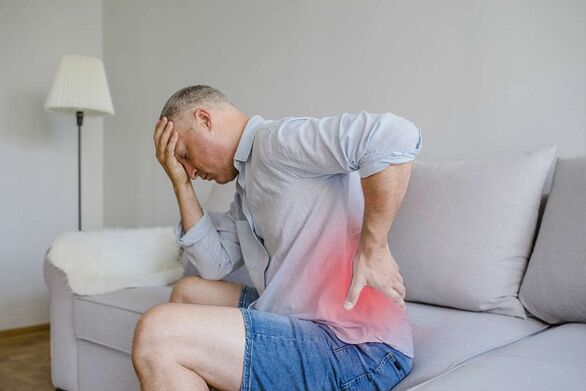 Injury during the development of prostatitis in a man